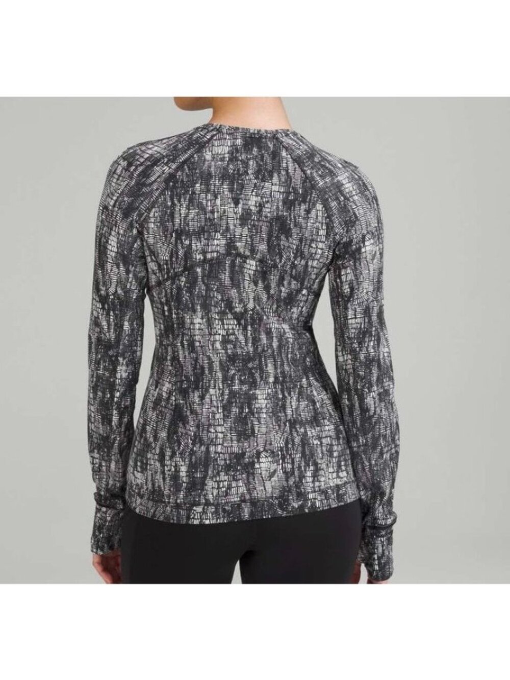 Lululemon Its Rulu Pullover Top 12 Lino Slide Alpine White Black Top Tee LS